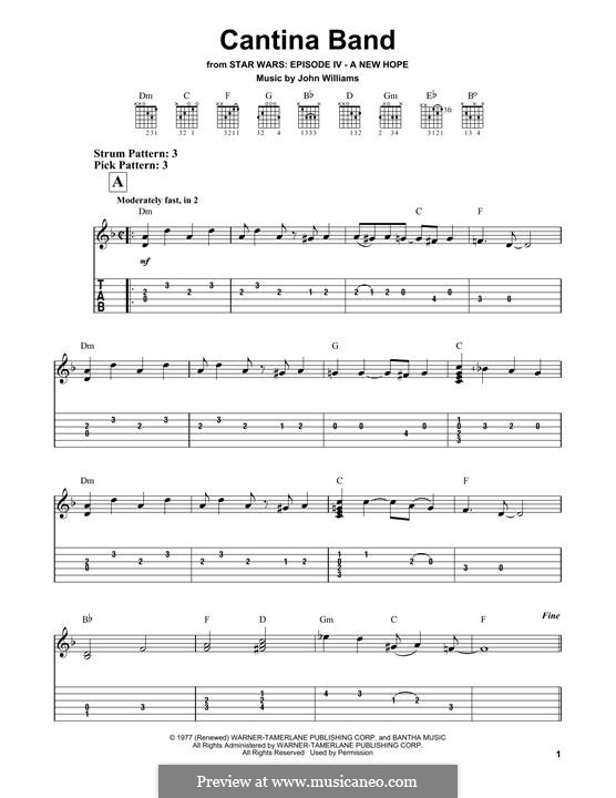 Cantina Band (from Star Wars: A New Hope): Für Gitarre by John Williams
