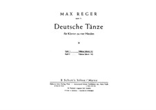 Zwanzig deutsche Tänze für Klavier, vierhändig, Op.10: Vollsammlung by Max Reger