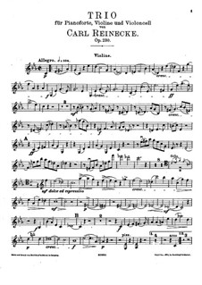 Klaviertrio Nr.2 in c-Moll, Op.230: Violinstimme by Carl Reinecke