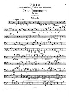Klaviertrio Nr.2 in c-Moll, Op.230: Cellostimme by Carl Reinecke