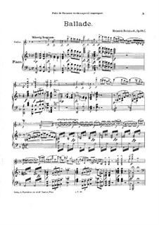 Ballade für Violine und Klavier, Op.68: Ballade für Violine und Klavier by Heinrich Reinhardt