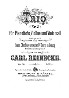 Klaviertrio Nr.2 in c-Moll, Op.230: Vollpartitur by Carl Reinecke