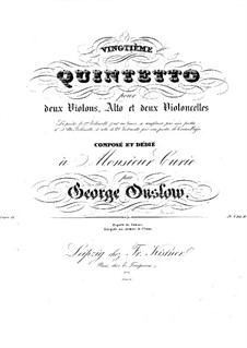 Streichquintett Nr.20 in d-Moll, Op.45: Stimmen by Georges Onslow
