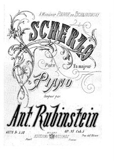 Verschiedene Stücke, Op.93: Heft V Scherzo by Anton Rubinstein