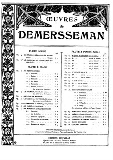 Konzert-Solo für Flöte und Klavier Nr.1, Op.19: Partitur by Jules Demersseman