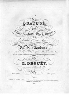 Quartett für Flöte und Streicher: Flötenstimme by Louis François Philippe Drouet