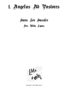 Cantiones Sacrae: No.01 Angelus ad Pastores, for brass quartet by Hans Leo Hassler
