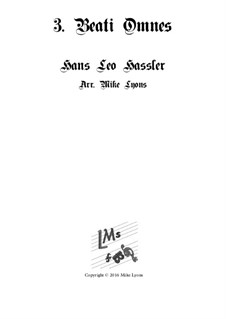 Cantiones Sacrae: No.03 Beati Omnes, for brass quartet by Hans Leo Hassler