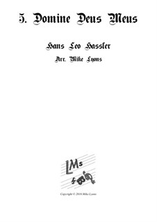 Cantiones Sacrae: No.05 Dominus Deus Meus, for brass quartet by Hans Leo Hassler