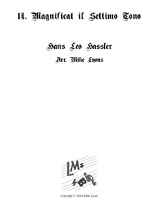 Cantiones Sacrae: No.14 Magnificat on the 7th Tone, for brass quartet by Hans Leo Hassler