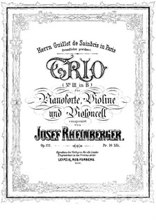 Klaviertrio Nr.3 in B-Dur, Op.121: Vollpartitur by Josef Gabriel Rheinberger