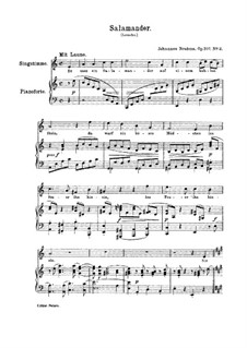 Fünf Lieder, Op.107: Nr.2 Salamander by Johannes Brahms