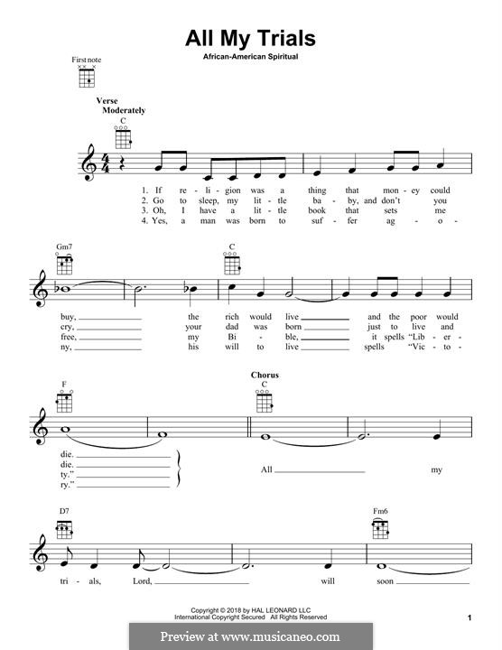 All My Trials: Für Ukulele by folklore