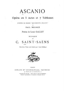 Ascanio: Klavierauszug by Camille Saint-Saëns