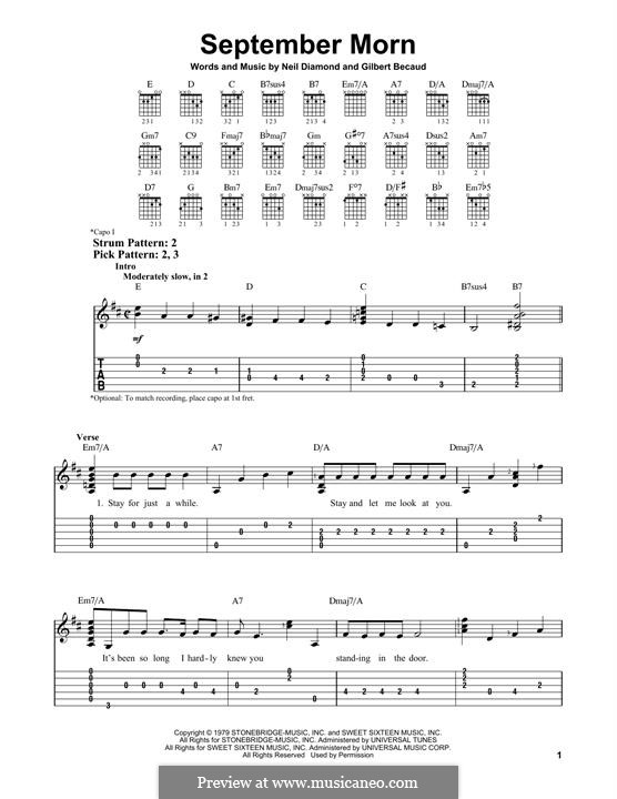 September Morn: Für Gitarre by Gilbert Becaud