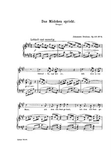 Fünf Lieder, Op.107: Nr.3 Das Mädchen spricht by Johannes Brahms