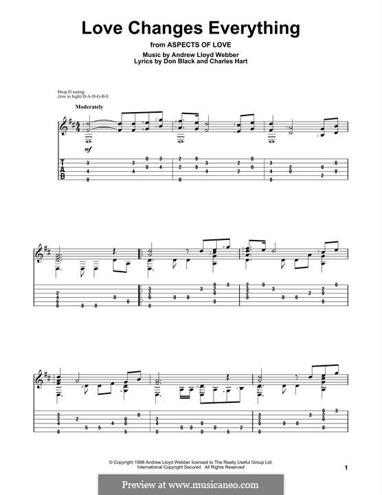 Love Changes Everything: Für Gitarre mit Tabulatur by Andrew Lloyd Webber