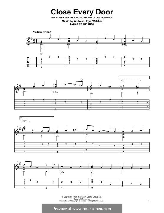 Close Every Door: Für Gitarre mit Tabulatur by Andrew Lloyd Webber