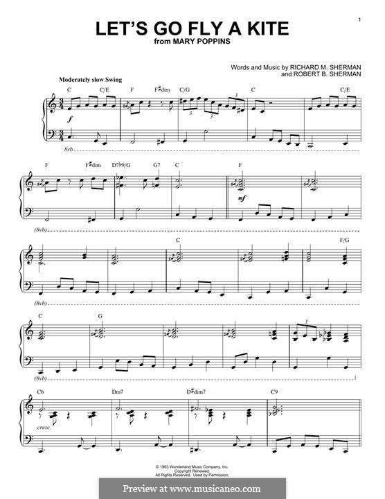 Let's Go Fly a Kite (from Mary Poppins): Für Klavier by Richard M. Sherman, Robert B. Sherman