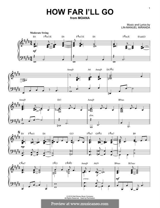 Piano version: Jazz notes by Lin-Manuel Miranda