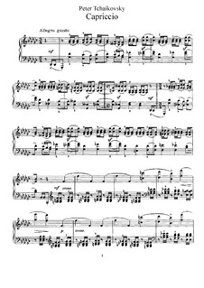 Capriccio für Klavier, TH 130 Op.8: Für einen Interpreten by Pjotr Tschaikowski