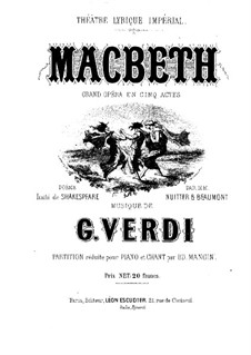 Macbeth: Bearbeitung für Solisten, Chor und Klavier by Giuseppe Verdi