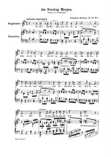 Nr.1 Am Sonntag Morgen: Für Klavier by Johannes Brahms