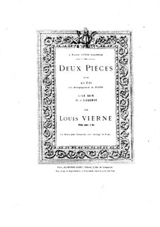 Zwei Stücke für Bratsche und Klavier, Op.5: Nr.1 Le soir by Louis Vierne