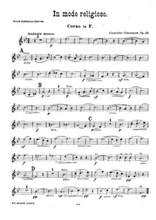 In Mode Religious. Quartett für Blechblasinstrumente, Op.38: Hornstimme by Alexander Glazunov