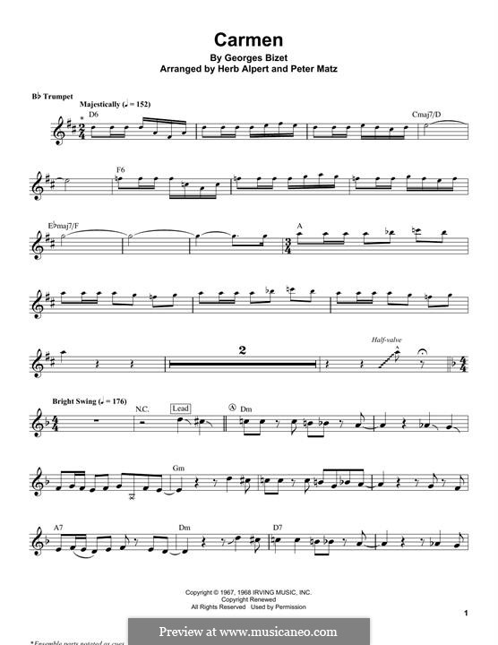 Ausgewählte Themen: Für Trompete by Georges Bizet