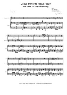 Jesus Christ Is Risen Today (with 'Christ, The Lord, Is Risen Today'): Duet for flute and Bb-clarinet by Georg Friedrich Händel, folklore