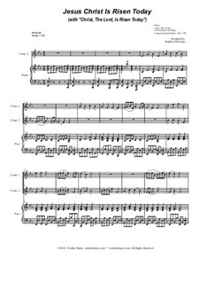 Jesus Christ Is Risen Today (with 'Christ, The Lord, Is Risen Today'): Duet for C-instruments by Georg Friedrich Händel, folklore