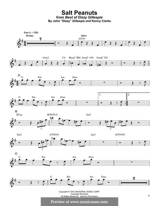 Salt Peanuts: Für Trompete by Kenny Clarke