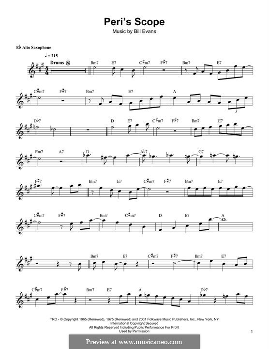 Peri's Scope: Für Altsaxophon by Bill Evans