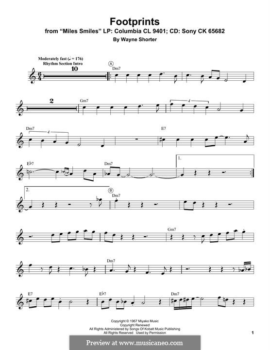 Footprints: For trumpet (Miles Davis) by Wayne Shorter