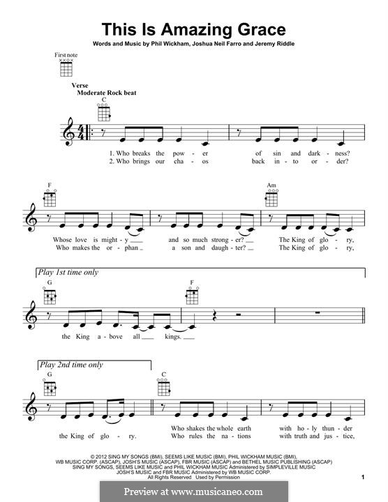 This is Amazing Grace: Für Ukulele by Joshua Farro, Jeremy Riddle, Phil Wickham