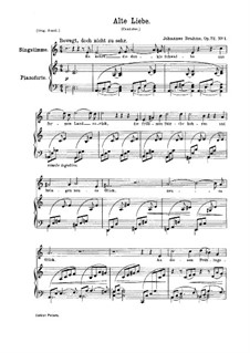 Fünf Lieder, Op.72: Nr.1 Alte Liebe by Johannes Brahms