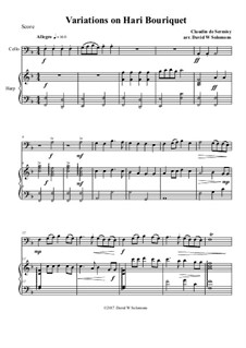 Variations on Hari Bouriquet: For cello and harp by Claudin de Sermisy
