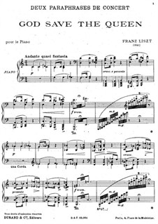 Konzert-Paraphrase über 'God Save the Queen', S.235: Für Klavier by Franz Liszt