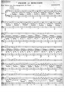 Gebet und Lullaby: Partitur by Pablo de Sarasate