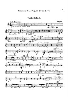 Sinfonie Nr.5 'Prometheus. Dichtung vom Feuer', Op.60: Klarinettenstimmen by Alexander Skrjabin