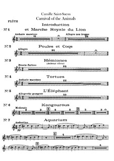 Vollständiger Teile: Flötenstimme by Camille Saint-Saëns