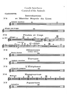 Vollständiger Teile: Klarinettenstimme by Camille Saint-Saëns