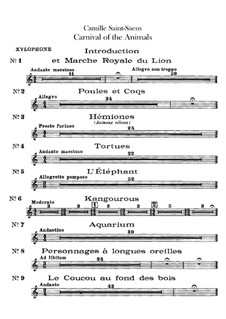 Vollständiger Teile: Glockenspiel- und Xylophonstimmen by Camille Saint-Saëns