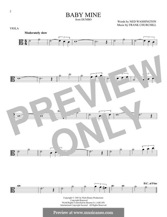 Baby Mine (from Walt Disney's Dumbo): For viola by Frank Churchill