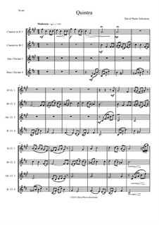 Quintra: For clarinet quartet (E flat, B flat, Alto and Bass) by David W Solomons