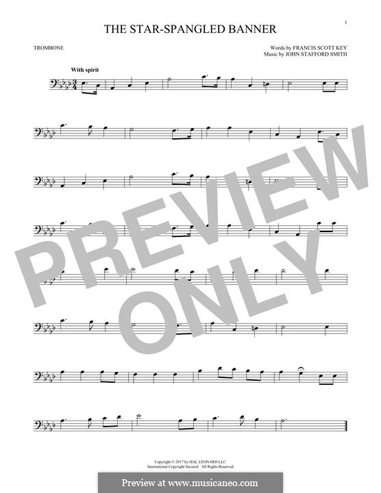Instrumental version (one instrument): For trombone by John Stafford Smith