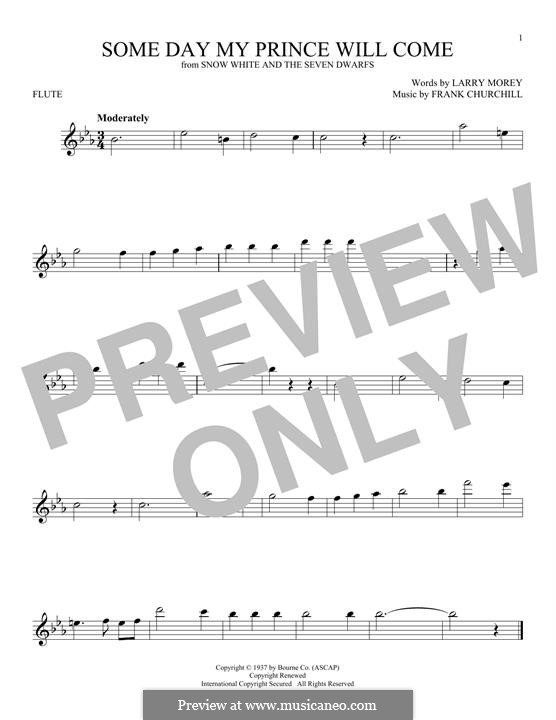 Some Day My Prince Will Come (from Snow White and The Seven Dwarfs): Für Flöte by Frank Churchill