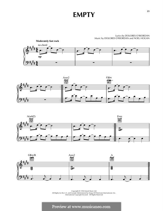 Empty (The Cranberries) von D. O'Riordan Noten auf MusicaNeo