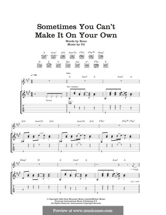 Sometimes You Can't Make It on Your Own: Für Gitarre mit Tabulatur by U2